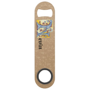 LETTRE CLÉ N BLEUE ET ROUGE rectangulaire