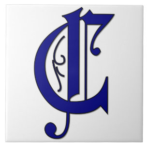 Lettre Colchester C Carreaux d'accent Monogramme b