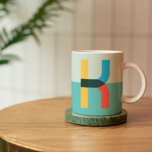 Lettre colorée unique amusante K Café Mug