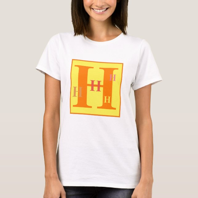 Lettre cool "H" (personnalisée)   T-shirt (Devant)