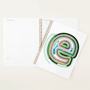 Lettre couleur Abstraite E Spiral Planner