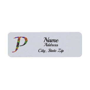 Lettre Cravate-colorant vif P Monogramme initial