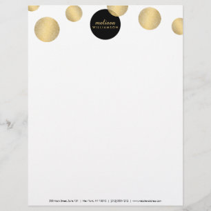 Lettre Customisable Glamour noir et or et en-tête de la beauté