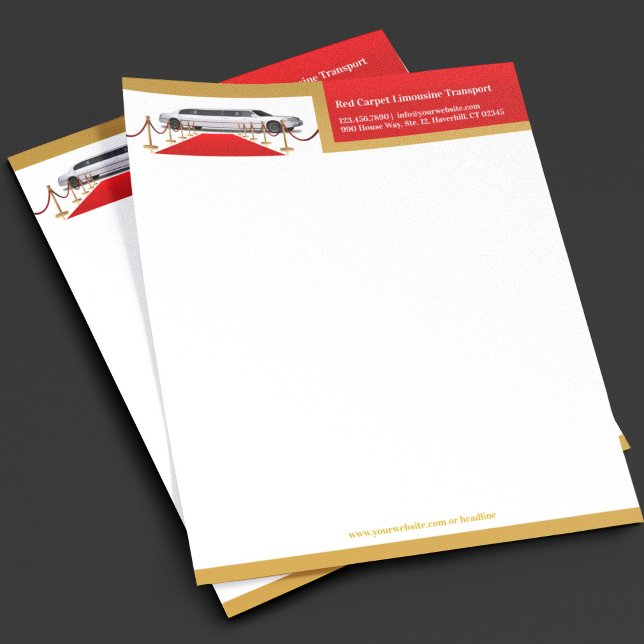 Lettre Customisée Papier à en-tête de service tapis rouge de limousi (Créateur téléchargé)