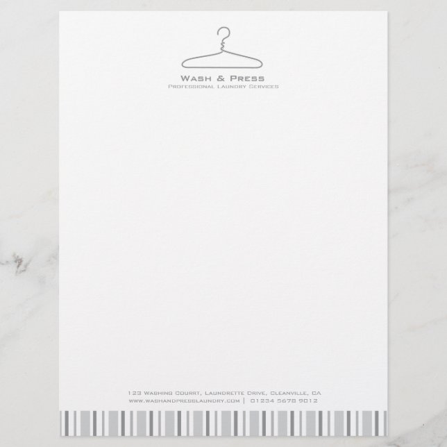 Lettre Customisée Tête à papier à en-tête du cintre de la blanchisse (Devant)