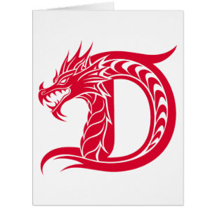 Lettre D de style dragon, alphabet dragon, monogra