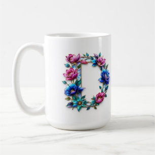 Lettre D Mug de café - Design floral pour le don