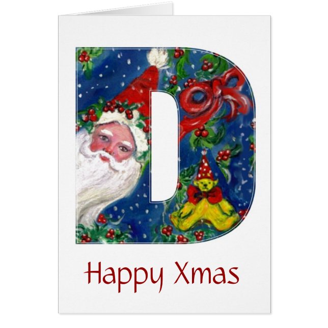 LETTRE D / SANTA CLAUS AVEC MONOGRAMME ROUGE RIBBO (Devant)
