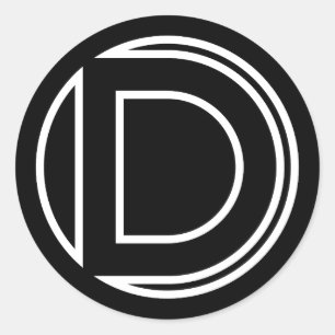 LETTRE D Sticker NOIR