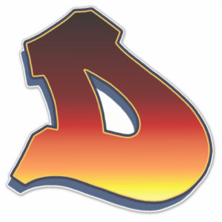 Lettre D - Sticker pour les flammes