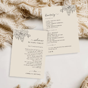 LETTRE D'ACCUEIL Mariage Vigne Carte Itinéraire