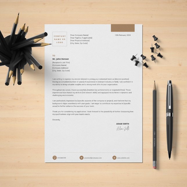 Lettre d'affaires avec en-tête de lettre (Créateur téléchargé)