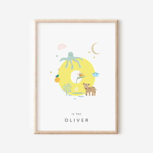 Lettre d'alphabet personnalisé O Poster
