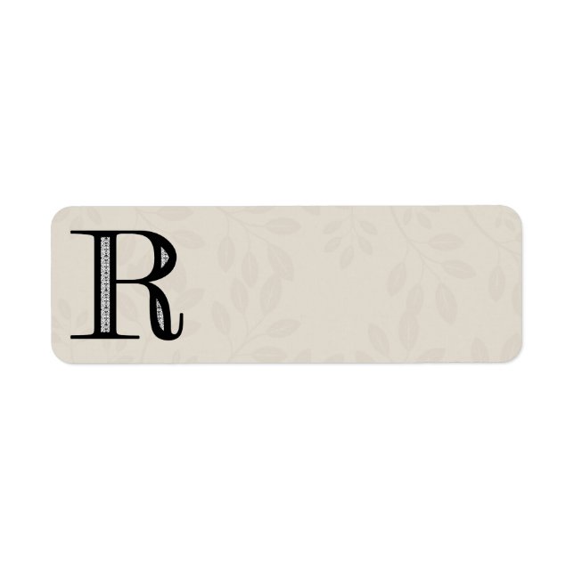 Lettre Damas R - Noir (Devant)