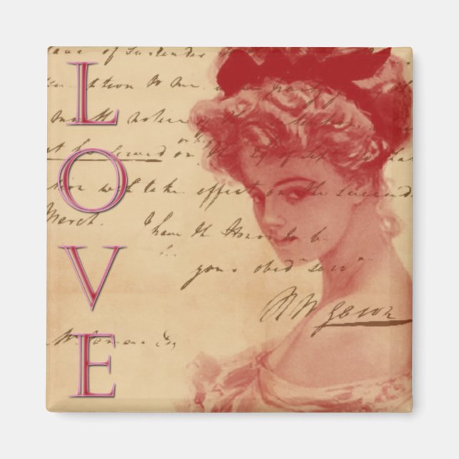 Lettre d'amour antique Magnet (Devant)
