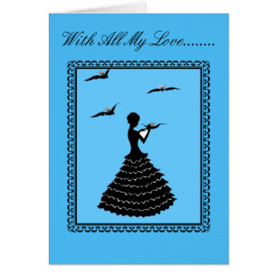 Lettre d'amour de la carte Doves