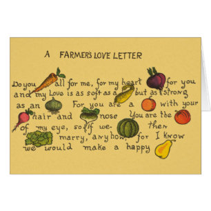 Lettre d'amour de l'agriculteur en fruits et