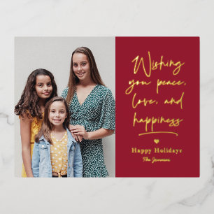 Lettre d'amour Foil Photo Holiday Carte postale