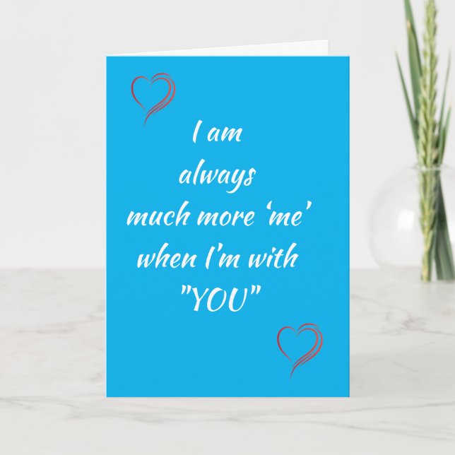 LETTRE D'AMOUR SUR LA CARTE "NOTRE ANNIVERSAIRE" (Devant)