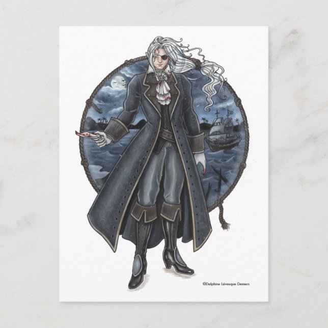 Lettre d'Armond Pirate gothique Carte postale (Devant)