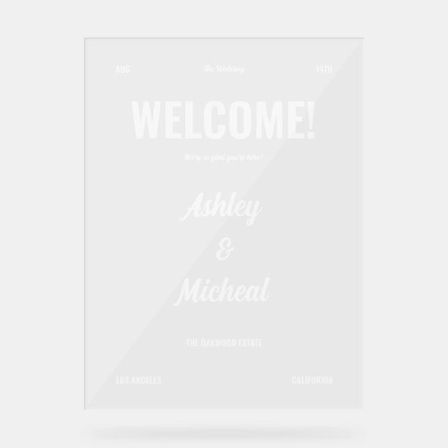 Lettre de Bienvenue de Mariage de Style Minimal Ré (Recto)
