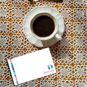 Lettre de corail bleu monogramme D notes post-it