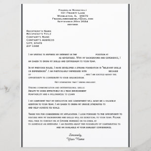 Lettre De Couverture Simple Pour Modèle Emploi