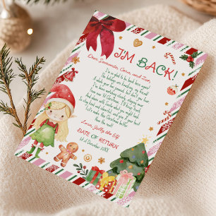 Lettre de fille de Noël de la carte de lettre de l