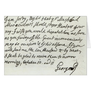 Lettre de George II au duc de Newcastle