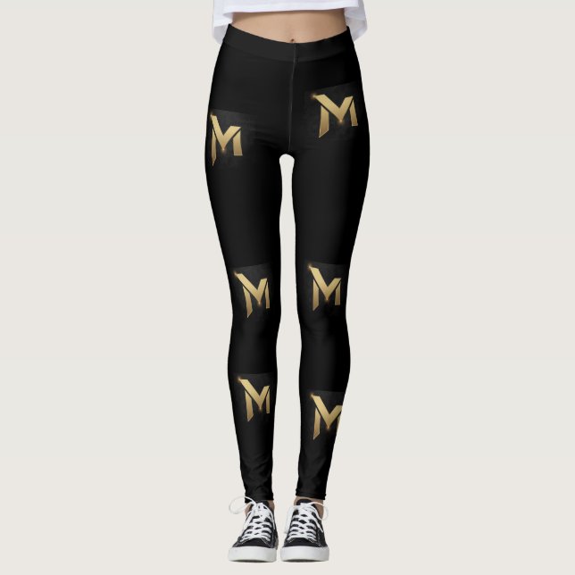 Lettre de luxe Leggings noirs (Devant)