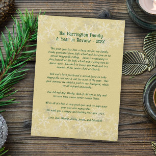 Lettre de mise à jour de la famille de Noël Carte