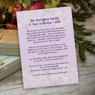 Lettre de mise à jour de la famille de Noël Carte 