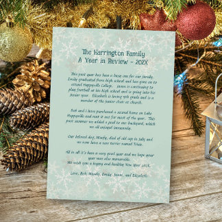 Lettre de mise à jour de la famille de Noël Carte