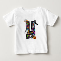 Lettre de monstres Halloween H T-shirt bébé