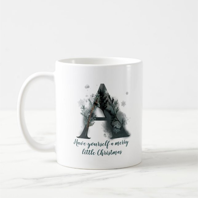 Lettre de Noël A Alphabet Café Mug (Gauche)