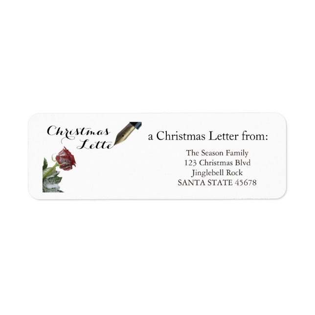 Lettre de Noël Joyeux rose de neige (Devant)