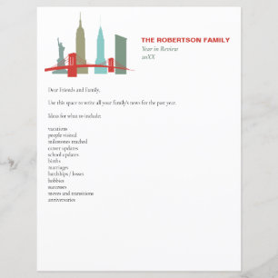 Lettre de Noël Modèle New York Skyline