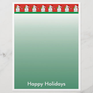Lettre de Noël Papier - Bordure de Snowman