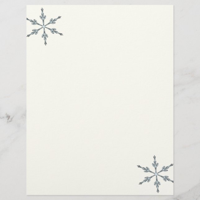 Lettre de Noël Papier - Deux flocons de neige (Devant)