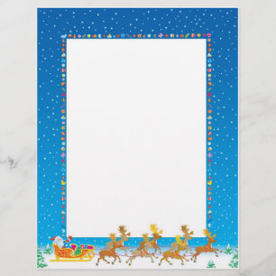 Lettre de Noël Papier - Père Noël en Sleigh Design