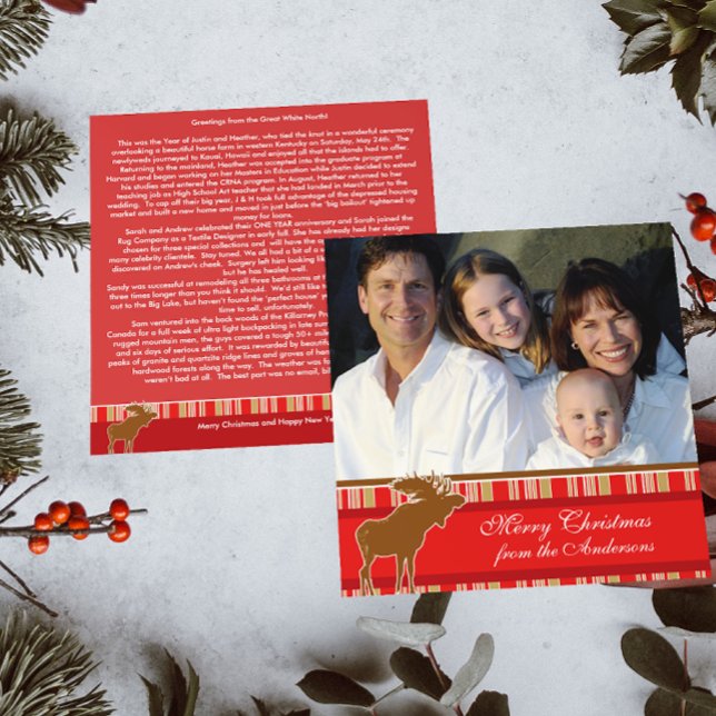 Lettre de Noël sur le dos de l'orignal Carte de No (Créateur téléchargé)