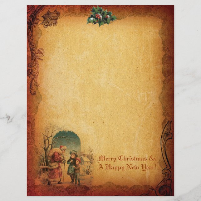 Lettre de Noël Vintage Papier (Devant)