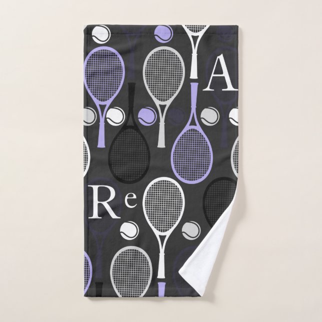Lettre de nom du joueur de tennis Équipe sportive  (Serviette à main)