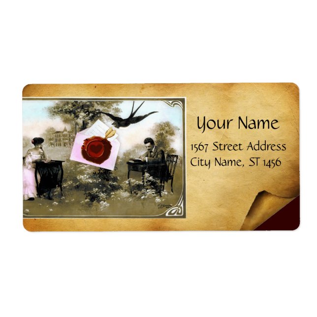 LETTRE DE VALENTINE ROMANTIQUE , MONOGRAMME DE SCE (Devant)