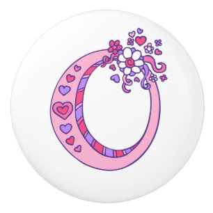 Lettre décorative O poignée monogrammée