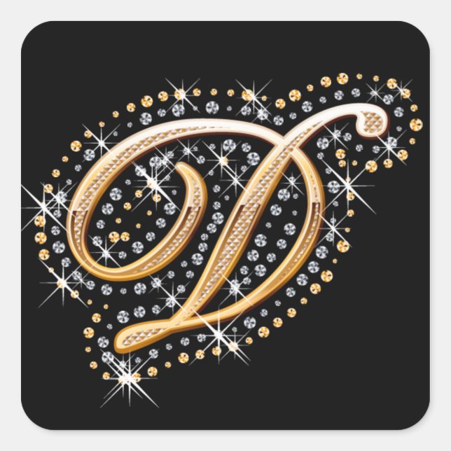 Lettre d'or D - Sticker (Devant)