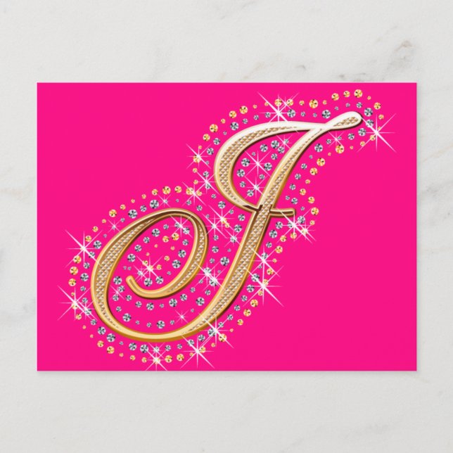 Lettre d'or J - Carte postale (Devant)