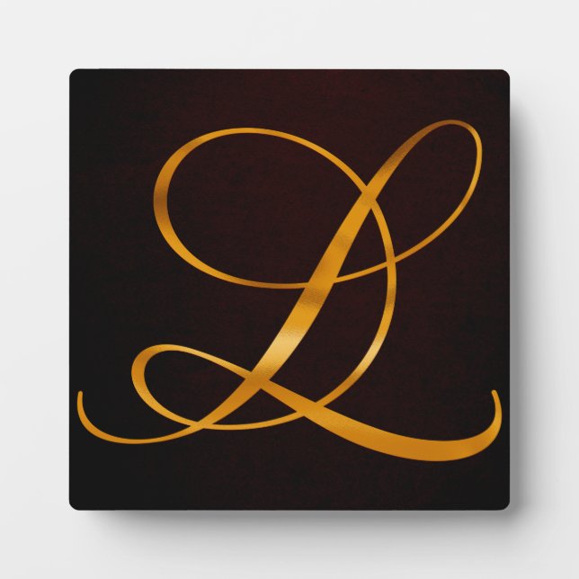 Lettre d'or L dans le design vintage Plaque (Devant)