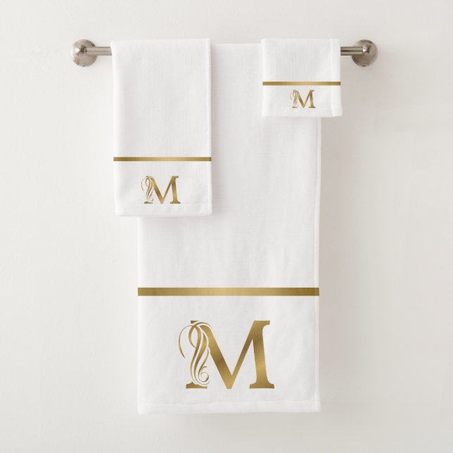 Lettre d'or monogramme de luxe M sur Blue (En situation)