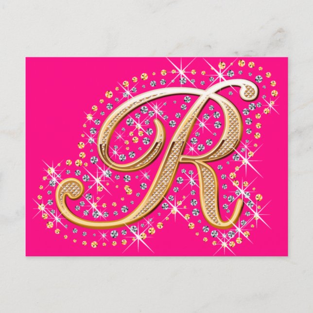 Lettre d'or R - Carte postale (Devant)